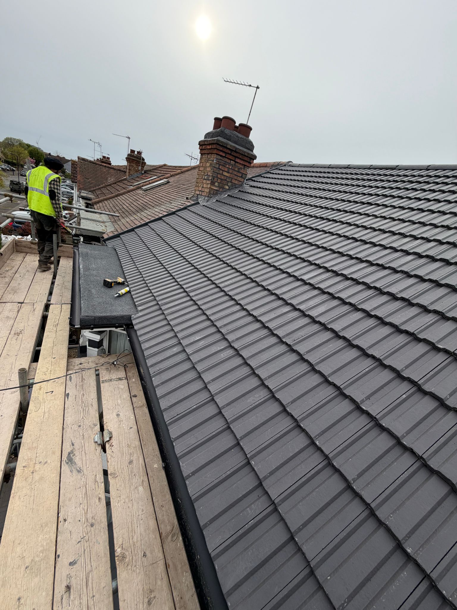 New roof around chimney